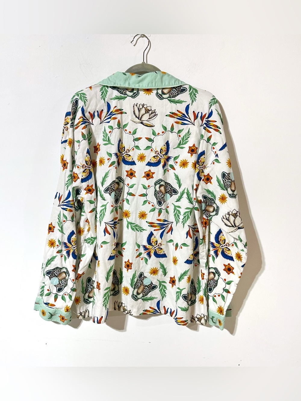 Anthropologie LyreBird Cloud Flannel Pajama Set Daren Magee Animal Cheetah SZ XL - Picture 8 of 16